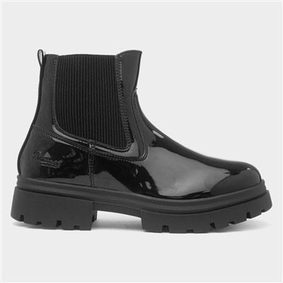 Quinn Girls Black Patent Ankle Boot