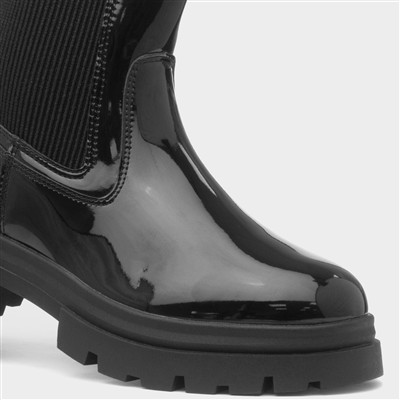 Quinn Girls Black Patent Ankle Boot