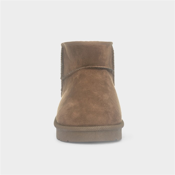Edie Girls Chocolate Ankle Fluffy Boot