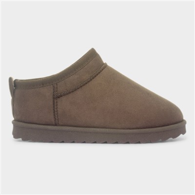 Carly Girls Chocolate Brown Slip On Boot
