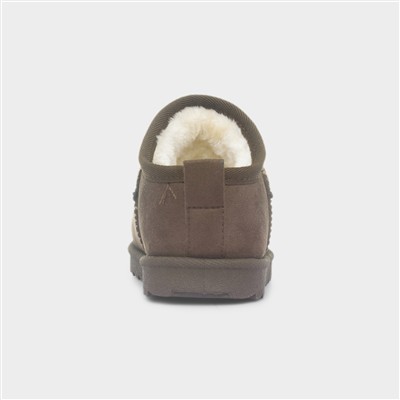 Carly Girls Chocolate Brown Slip On Boot