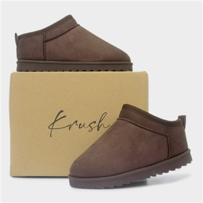 Carly Girls Chocolate Brown Slip On Boot