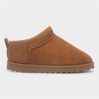 Carly Girls Chestnut Brown Slip On Boots