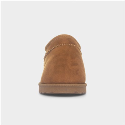 Carly Girls Chestnut Brown Slip On Boots