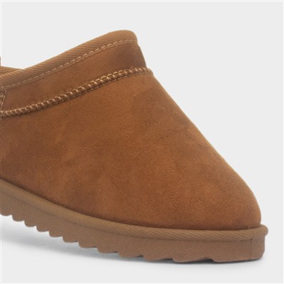 Carly Girls Chestnut Brown Slip On Boots