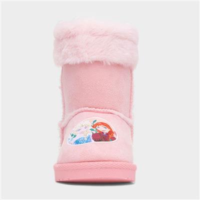 Kids Pink Faux Fur Ankle Boot