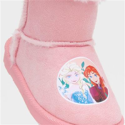 Kids Pink Faux Fur Ankle Boot