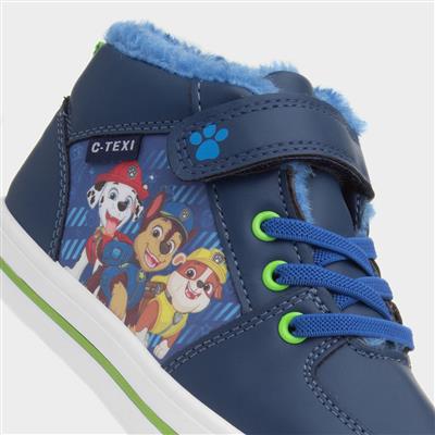 Kids Navy Hi Top Boots