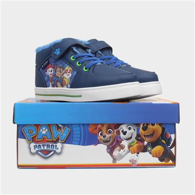 Kids Navy Hi Top Boots