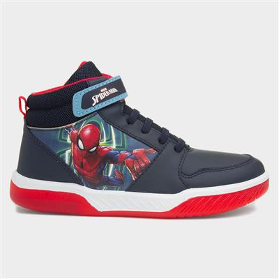 Spiderman Kids Navy Light Up Hi Top Boots