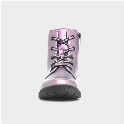 Kids Metallic Lilac Shiny Boot