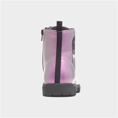 Kids Metallic Lilac Shiny Boot