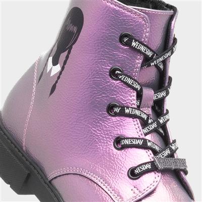 Kids Metallic Lilac Shiny Boot
