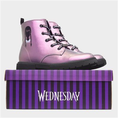 Kids Metallic Lilac Shiny Boot