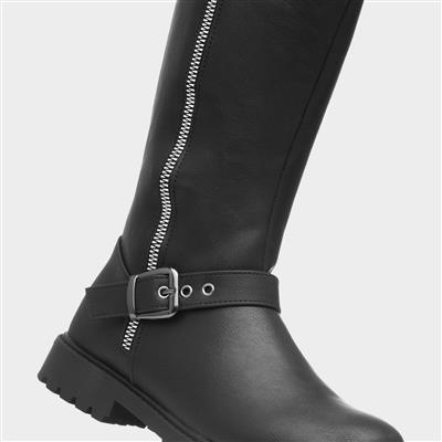 Kerstin Girls Black Zip Up Boot