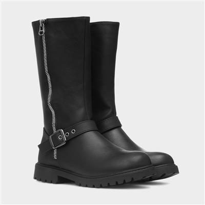 Kerstin Girls Black Zip Up Boot