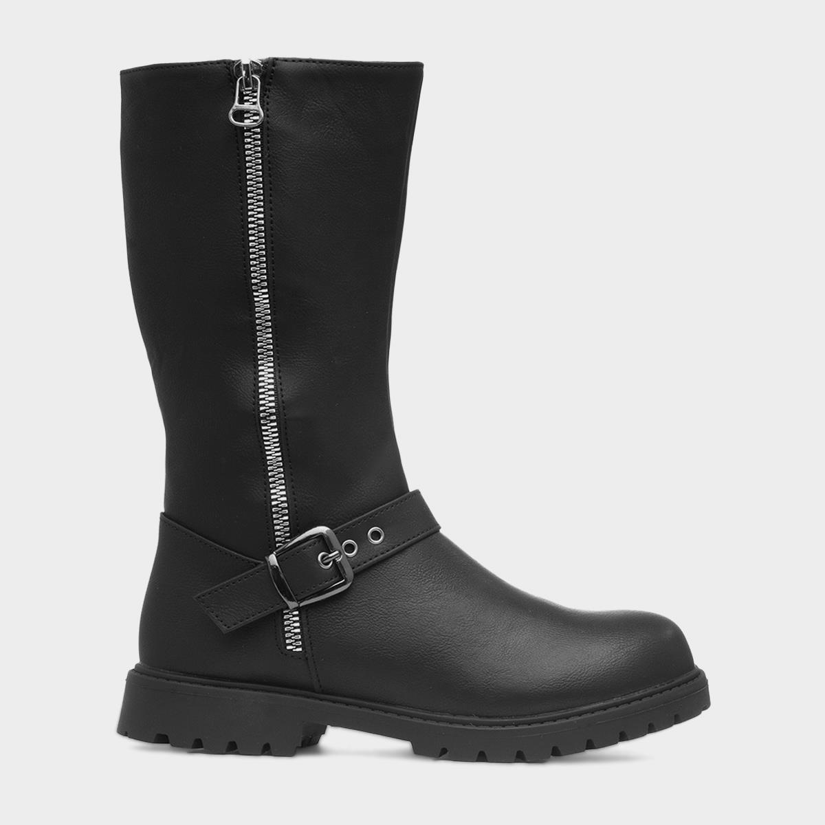 Kerstin Girls Black Zip Up Boot