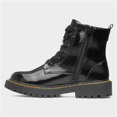 Stefani Kids Black Patent Ankle Boots