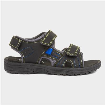 Kids Black Sporty Sandal