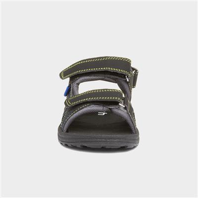 Kids Black Sporty Sandal