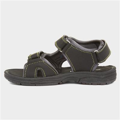 Kids Black Sporty Sandal