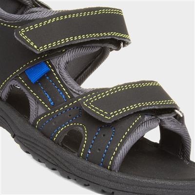 Kids Black Sporty Sandal
