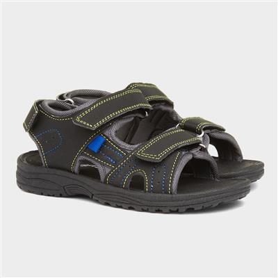 Kids Black Sporty Sandal