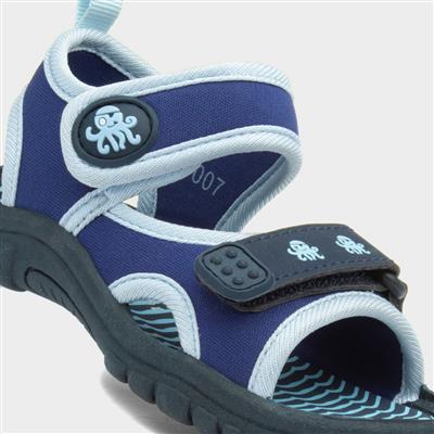 Boys Navy and Blue Easy Fasten Sandal