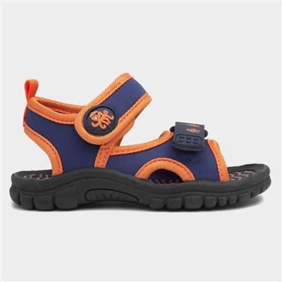 Kids Navy and Orange Sandals
