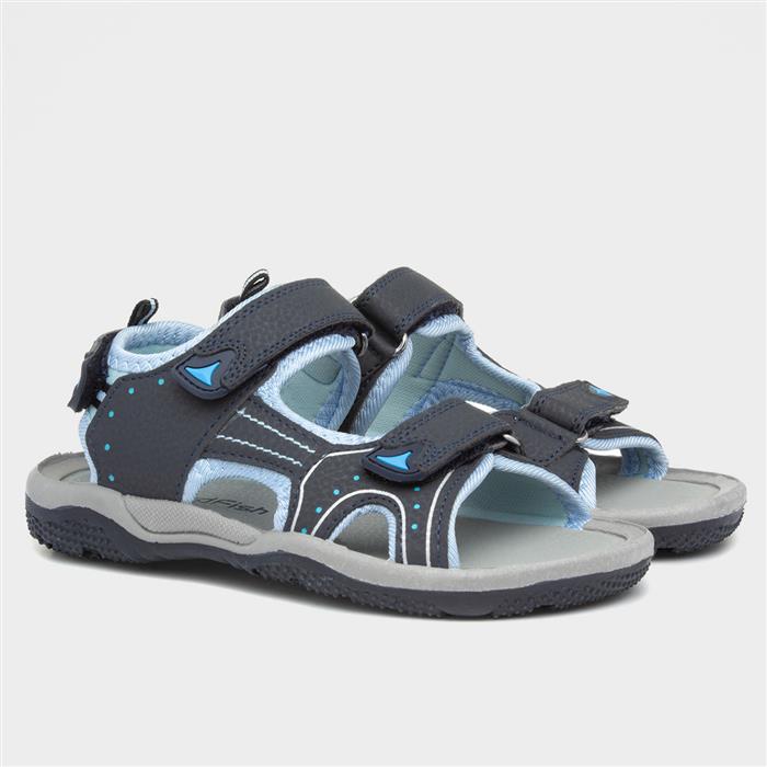 Boys Blue Easy Fasten Sports Sandal