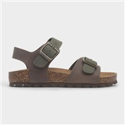 Walkright Astor Boys Khaki Flat Buckle Sandal (Click For Details)