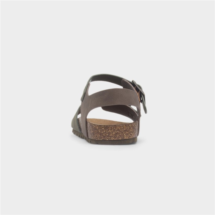 Astor Boys Khaki Flat Buckle Sandal