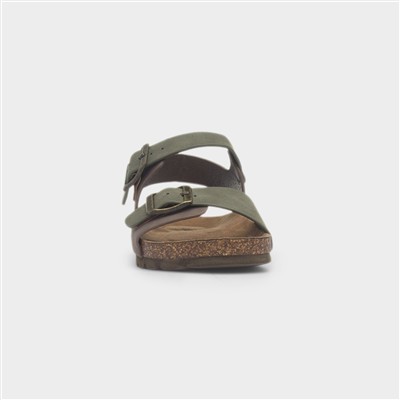 Astor Boys Khaki Flat Buckle Sandal