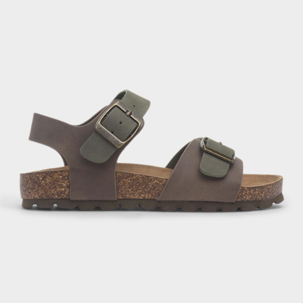 Astor Boys Khaki Flat Buckle Sandal