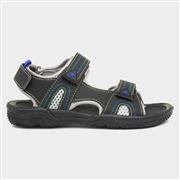 Red Fish Carl Boys Black Easy Fasten Sandal (Click For Details)