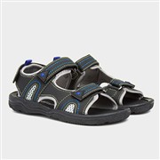 Red Fish Boys Black Triple Easy Fasten Sandal (Click For Details)
