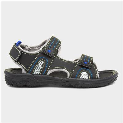 Carl Boys Black Easy Fasten Sandal