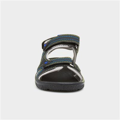 Carl Boys Black Easy Fasten Sandal