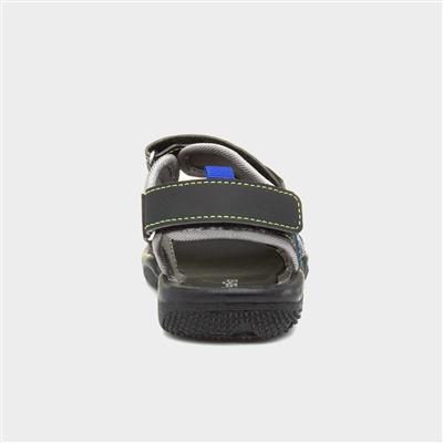 Carl Boys Black Easy Fasten Sandal