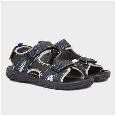 Carl Boys Black Easy Fasten Sandal