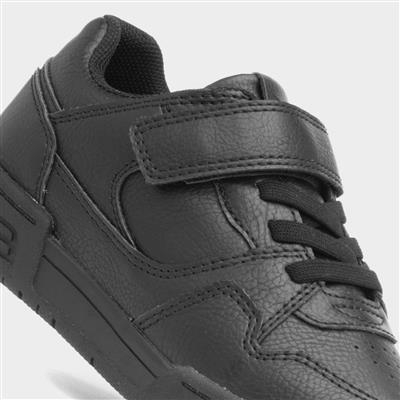 Ronaldo Kids Black Easy Fasten Shoe