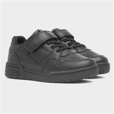 Ronaldo Kids Black Easy Fasten Shoe