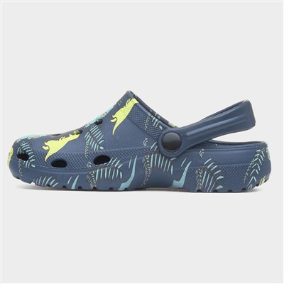 Cannock Boys Navy Dinosaur Print EVA Clog