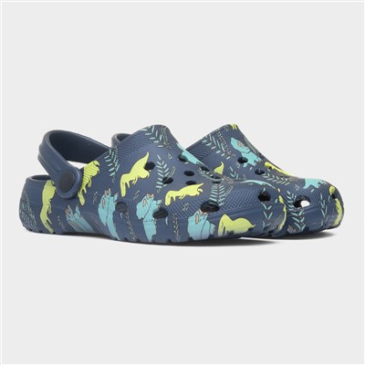 Cannock Boys Navy Dinosaur Print EVA Clog