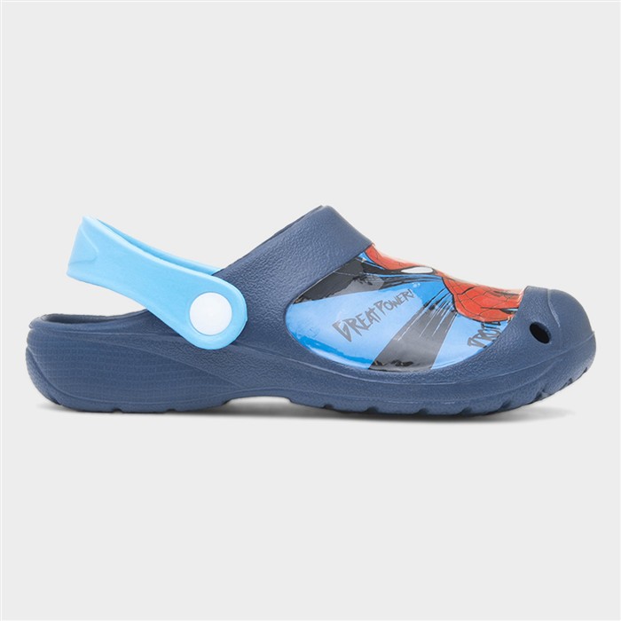 Spider-Man Blue Parker Kids Slip On Eva Clog Size 31