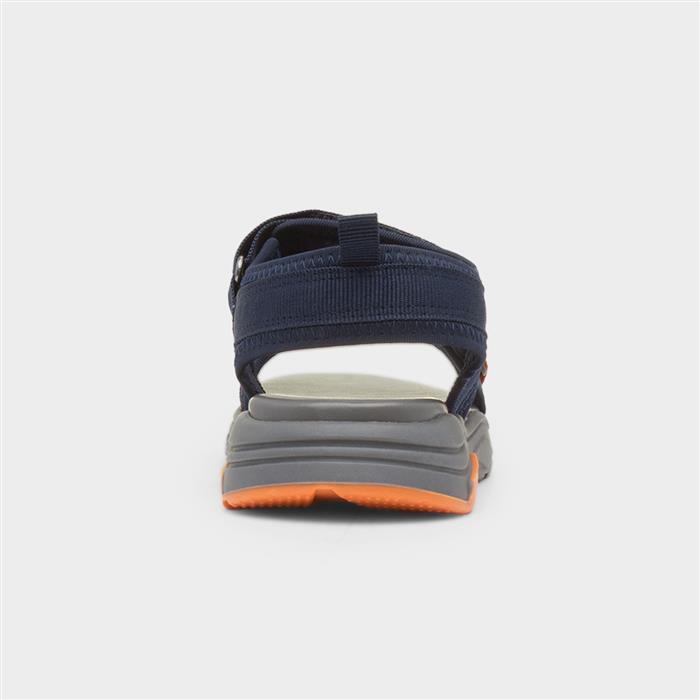 Brecon Boys Navy Easy Fasten Flat Sandal
