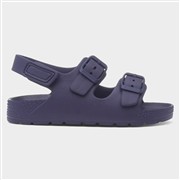 Kids Navy Double Buckle Easy Fasten EVA Sandal (Click For Details)