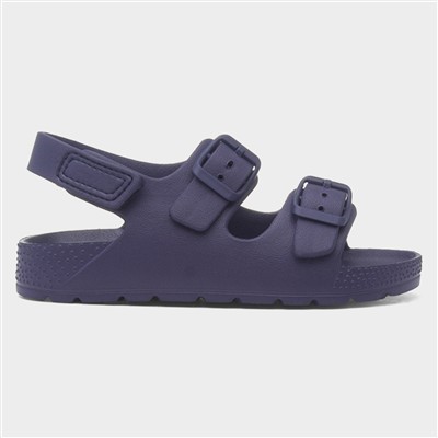 Kids Navy Double Buckle Easy Fasten EVA Sandal