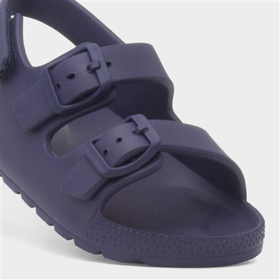 Kids Navy Double Buckle Easy Fasten EVA Sandal