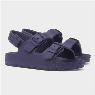 Kids Navy Double Buckle Easy Fasten EVA Sandal